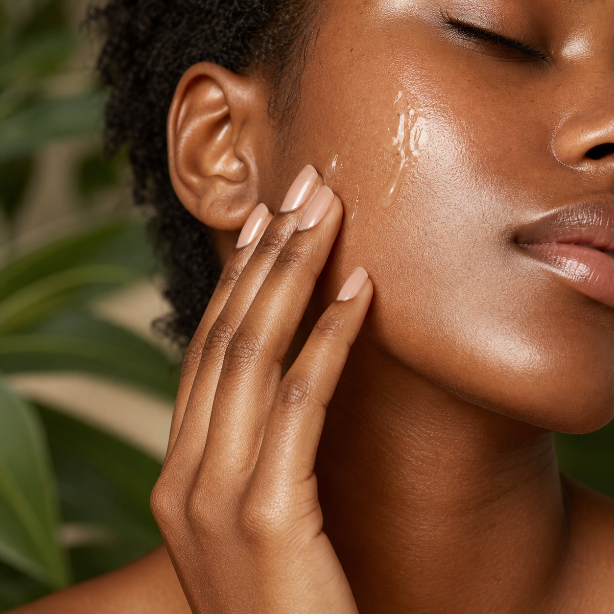 Close-up of glowing Black skin